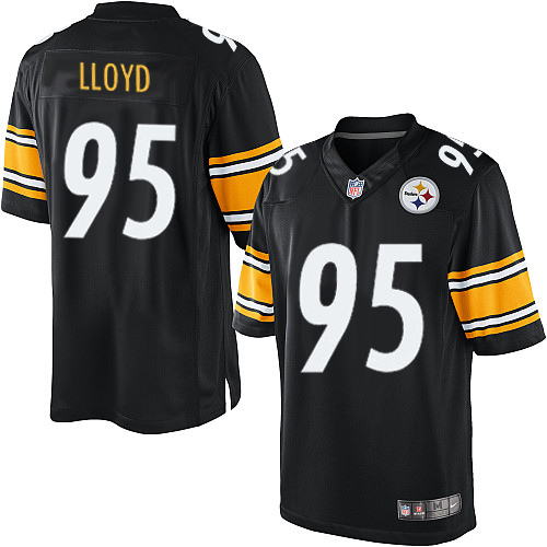 Men's Limited Greg Lloyd Nike Jersey Black Home - #95 NFL Pittsburgh Steelers